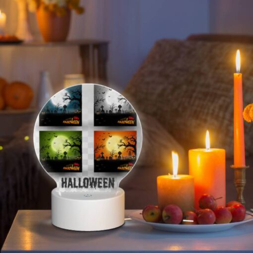 Round Acrylic Night Light, A Set Of Four Halloween Backgrounds. -Nuas Diy Shop b1e01fc49ea322d28ac610331ee2c6049bcc80fc