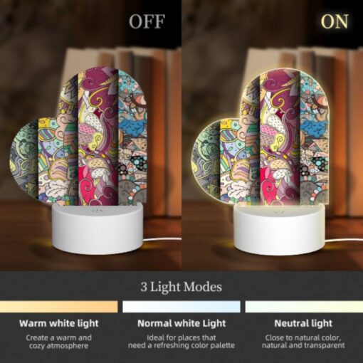 Love Acrylic Night Light, Four Different Colored Designs Of A Flower. -Nuas Diy Shop b2626850d03603e6bf1a2d5b78acbd4783606de2