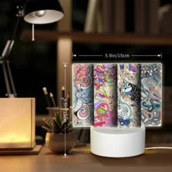 Rectangular Acrylic Night Light, Four Different Colored Designs Of Swirls And Patterns. -Nuas Diy Shop b2a1d4105172cb7683ee1d6034b878518f52ab7e