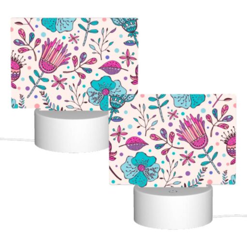 Rectangular Acrylic Night Light, A Colorful Floral Pattern With Pink -Nuas Diy Shop b37083be95e29ef429b5fafa934a9b3d95b99b3c