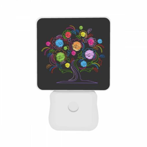 Night Light Set Of 2, A Colorful Tree With Many Flowers. -Nuas Diy Shop b3d6cc368c6183313f1d31a060e853d1130cf9ad