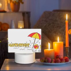 Rectangular Acrylic Night Light, A Colorful Umbrella Is Opened Over A Beach Ball And A Starfish. -Nuas Diy Shop b3fdf2978475c42152cbe94209fdbda05d355814