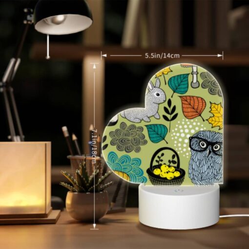 Love Acrylic Night Light, A Colorful Cartoon Of A Bunny And A Mushroom With A Basket Of Fruit. -Nuas Diy Shop b4270a96873f6fdc7b4e9d4ede21d17d3c944321