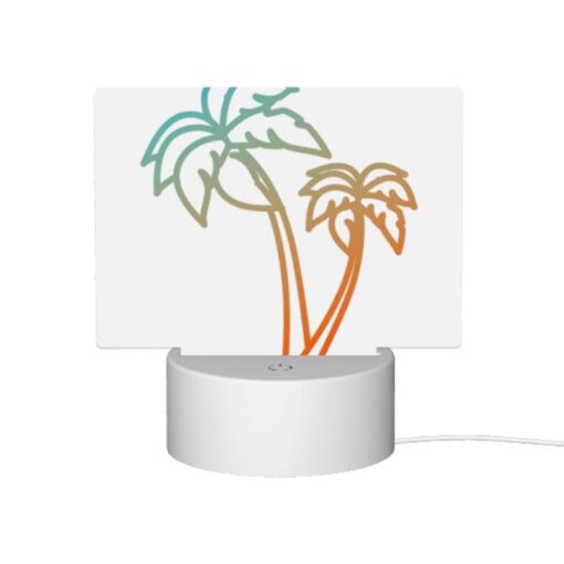 Rectangular Acrylic Night Light, A Drawing Of A Palm Tree With A Yellow And Orange Color Scheme. -Nuas Diy Shop b4510ef930b434c5c9c04e752055e09e2aeb970b