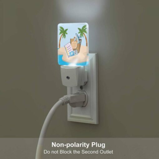 Night Light Set Of 2, A Collection Of Travel Documents And A Suitcase Are Placed On A Sandy Beach. -Nuas Diy Shop b4b233ed7ac3229312749ec2efe53e40c5b49e2c