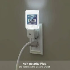 Night Light Set Of 2, A Blue And White Sign That Says "Sunset Beach.". -Nuas Diy Shop b4f76d4c4b31e5908ca0a53e942cbe89c7b0a12e