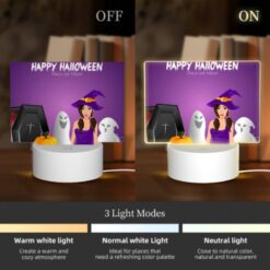 Rectangular Acrylic Night Light, A Woman In A Witch's Hat Is Standing Next To A Cauldron Filled With Pumpkins. -Nuas Diy Shop b5793bc134e5c411774a70d4299cd4456e7951eb
