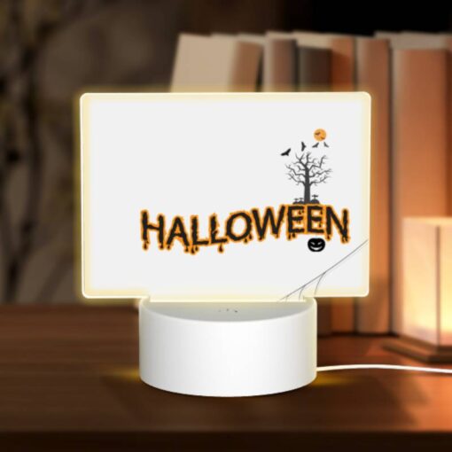 Rectangular Acrylic Night Light, A Spider Web With A Tree And A Pumpkin In The Middle. -Nuas Diy Shop b666d89d1ce94993063ad8e2ba56466b7d941d04