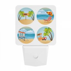 Night Light, Four Different Beach Scenes With A Miami Sign In Each. -Nuas Diy Shop b67497b52902e6225440975263037cb5dc88f841
