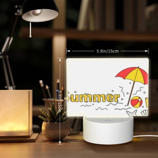 Rectangular Acrylic Night Light, A Colorful Umbrella Is Opened Over A Beach Ball And A Starfish. -Nuas Diy Shop b6e3fb205ace2e450ed3457ff3fa18590a4ecc8d