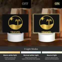 Rectangular Acrylic Night Light, A Logo For A Travel Company. -Nuas Diy Shop b7104e43c9e03ebc975b03c626ff3678a4d3aa08