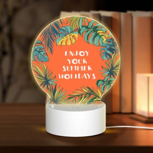 Round Acrylic Night Light, A Colorful Poster Advertising Summer Holidays. -Nuas Diy Shop b737b40b8ce55e3b1b4830edbda578bcca66fc57