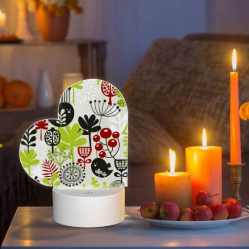 Love Acrylic Night Light, A Colorful Floral Pattern With A Variety Of Plants And Flowers. -Nuas Diy Shop b73effa461eec41bc7244193d95f8bd58bd011fc