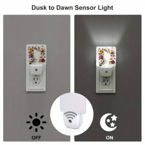 Night Light Set Of 2, A White Square With A Flower Arrangement In The Middle. -Nuas Diy Shop b79353c783e373fbad94fafd35d1fd8c61a465d5