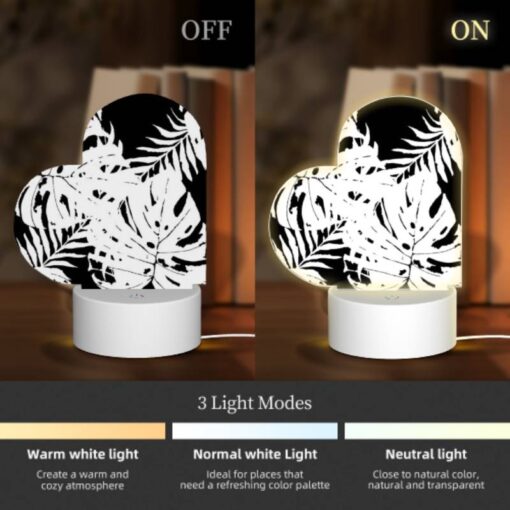 Love Acrylic Night Light, A Black And White Photo Of A Leafy Plant. -Nuas Diy Shop b800ce14c033804ea5249f1748f28af1bb59e3ea