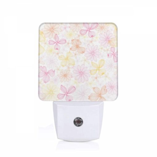 Night Light, A Pink And Yellow Flower Pattern. -Nuas Diy Shop b8ec3fc35eddc7dffbc58893622704cedd803662