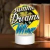 Round Acrylic Night Light, A Yellow And Blue Sign That Says "Summer Dreams Miami Beach". 2 Round Acrylic Night Light, A Yellow And Blue Sign That Says "Summer Dreams Miami Beach". -Nuas Diy Shop b9837fa8bd531dc11fe4d7e89998eb24f7cb6991