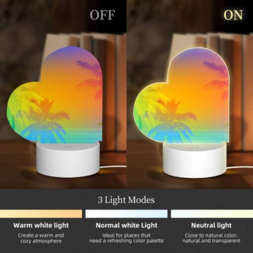 Love Acrylic Night Light, A Colorful Sunset With Palm Trees In The Background. -Nuas Diy Shop b9868cf651c0871be883c359c2372dc1b04404f6
