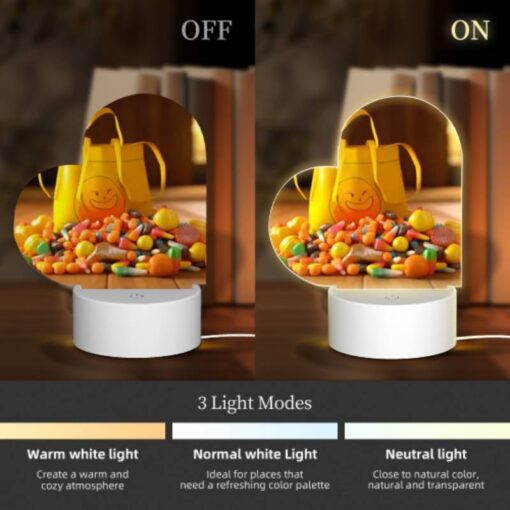 Love Acrylic Night Light, A Yellow Bag With A Smiley Face On It Is Filled With Candy. -Nuas Diy Shop b98b45b02f8eff626919e993596f2dbd8b6b61aa