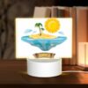 Rectangular Acrylic Night Light, A Cartoon Of A Tropical Island With A Sun And Palm Trees. -Nuas Diy Shop ba04c14b6ed07e0bf3271bd72f3b3c50b4f5aeb7