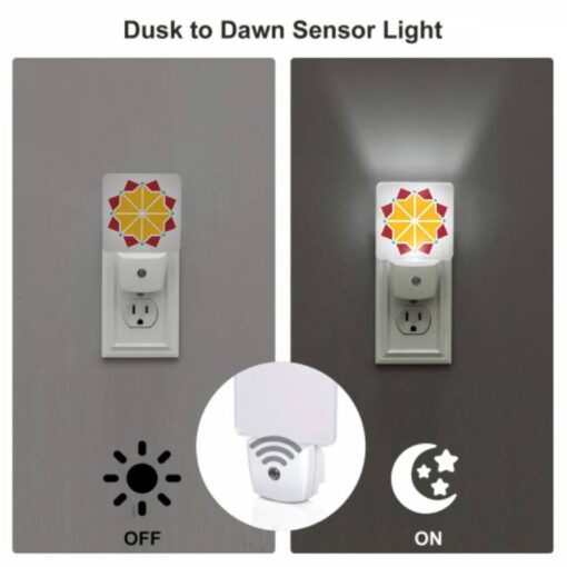 Night Light, A Yellow And Red Geometric Design. -Nuas Diy Shop ba28586102377caad707f4ebe8f1951bc7f18193