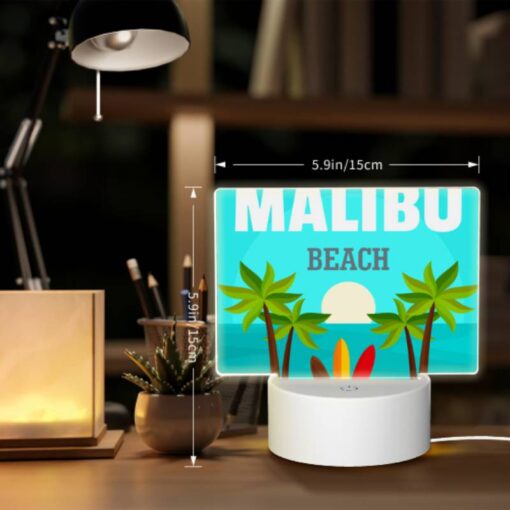 Rectangular Acrylic Night Light, A Beach Scene With A Sunset And Palm Trees. -Nuas Diy Shop ba35fc0bdb93e33742d1a28bea0d6c93d3e3cfaf