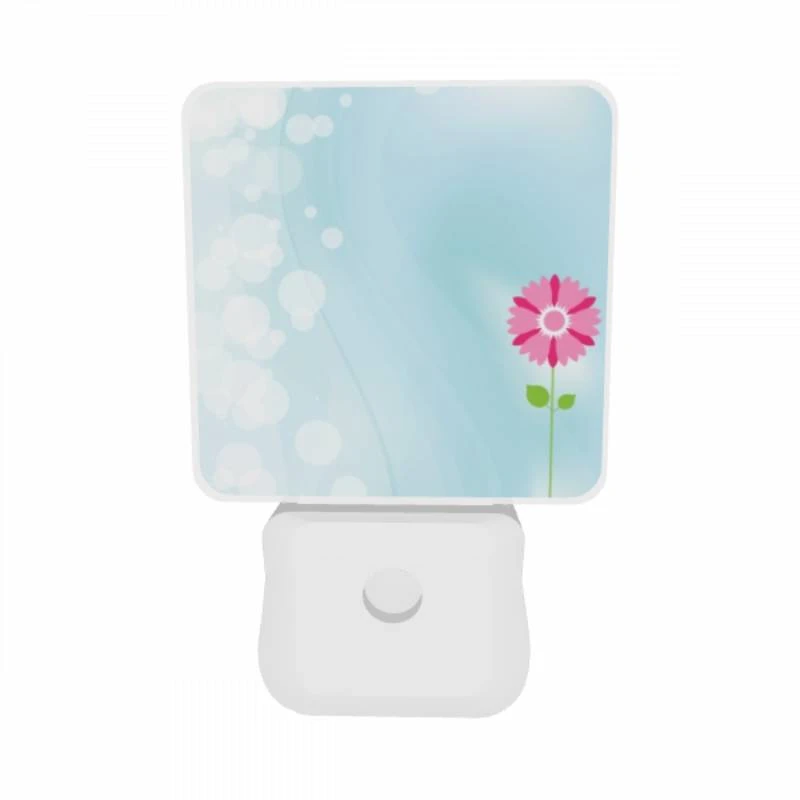 Night Light Set of 2, A single pink flower stands out against a blue background. Night Light Set Of 2, A Single Pink Flower Stands Out Against A Blue Background. -Nuas Diy Shop ba424e907b307367946ef0b348b2462d2d1d115c