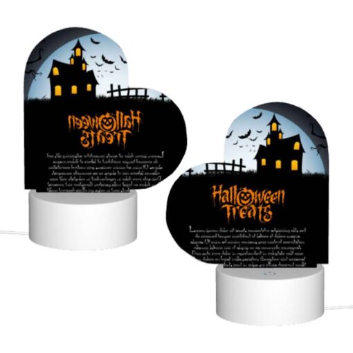 Love Acrylic Night Light, A Halloween Treat Poster With A Spooky House And Bats. -Nuas Diy Shop baac0f8f40704808eb5421332f0f9239a832c73a