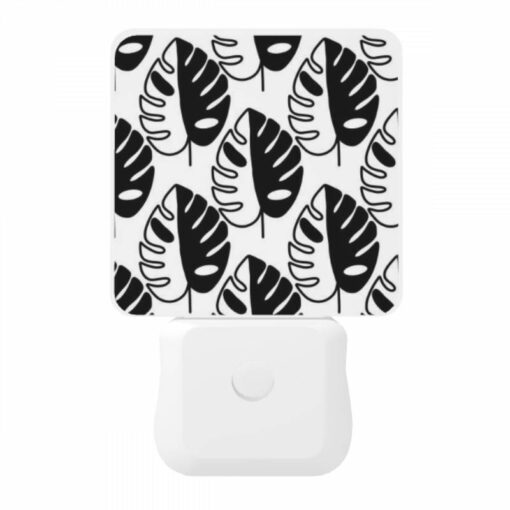 Night Light, A Pattern Of Leaves With A Black And White Background. -Nuas Diy Shop bab931a95b7ed1f84dcf8d054b9f96e101d6c3e0