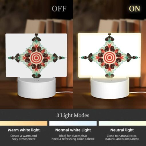 Rectangular Acrylic Night Light, A Colorful Design With A Red Circle In The Center. -Nuas Diy Shop bb895892d993eb12e357884b94594c1a20d794b8