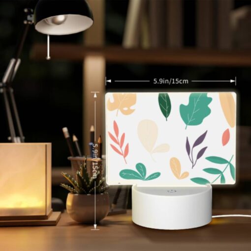 Rectangular Acrylic Night Light, A Collection Of Leaves In Various Colors. -Nuas Diy Shop bbb2c996db4ba82b88c97aac537c6e89c47ce4e8