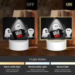 Rectangular Acrylic Night Light, A Ghost Holding A Halloween Sale Sign. -Nuas Diy Shop bbb7876915b1258c0d101507a5f8d6ffcb36120a