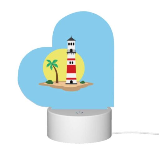 Love Acrylic Night Light, A Lighthouse Is On A Small Island With A Sunset In The Background. -Nuas Diy Shop bc4a0d561749b9f8bc447aae661b2a5c4ff35813