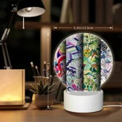 Round Acrylic Night Light, Four Colorful Designs Are Displayed In A Row. -Nuas Diy Shop bc91aa550dd99318c953bb5cb67d67bb041424e9