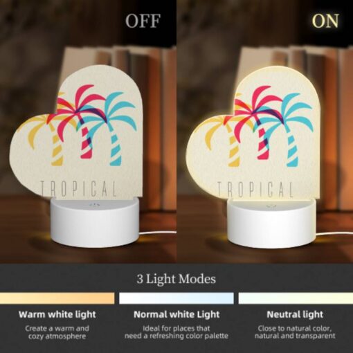 Love Acrylic Night Light, A Colorful Tropical Logo With Palm Trees. -Nuas Diy Shop bc933c48a2e4bd5f3b4c271b19a0950e15420ddf