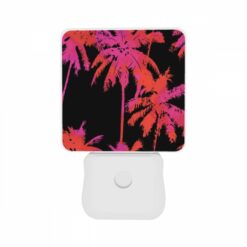Night Light Set Of 2, A Pink And Red Palm Tree With A Black Background. -Nuas Diy Shop bcd62c190876eb4ca640d15b18f9fb1756cb41c5