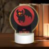 Round Acrylic Night Light, A Red And Black Bat With A Pumpkin On Its Head. -Nuas Diy Shop bd11e90a65d311cf142b48ccf65a9831273c7168