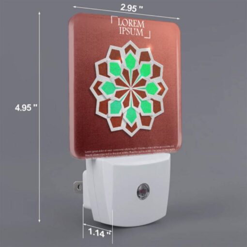 Night Light, A Green And Brown Geometric Design. -Nuas Diy Shop bd523165ec66eeb643e1977fefc463a07183e6b0
