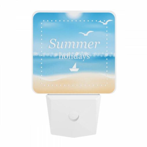 Night Light, A Blue And White Sign That Says "Summer Holidays" With A Sailboat On The Beach. -Nuas Diy Shop bdea282cc96603b6ce83c6407a6d97b75fc84c86