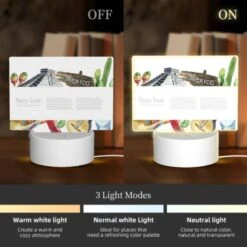 Rectangular Acrylic Night Light, A Colorful Poster Of Mexico With A Variety Of Foods And Landmarks. 4 Rectangular Acrylic Night Light, A Colorful Poster Of Mexico With A Variety Of Foods And Landmarks. -Nuas Diy Shop bdfa15a2199b8a67b145c3a7cf3b5a133ab22f21