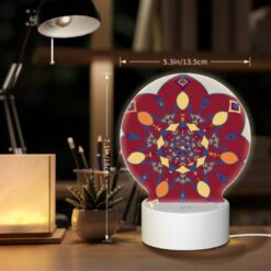 Round Acrylic Night Light, A Colorful Flower Design With A Yellow Center. -Nuas Diy Shop be271ec25bcf218a54569b6b52eb517454eb6684