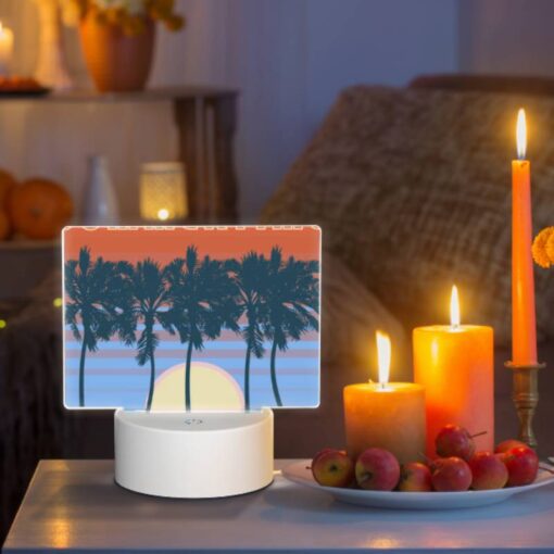 Rectangular Acrylic Night Light, A Colorful Poster Of A Sunset With Palm Trees. -Nuas Diy Shop be5cc9c7adeff5b02d1e7e364e1009d44ef3e2fc