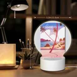 Round Acrylic Night Light, A Colorful Beach Scene With A Palm Tree And A Beach Umbrella. 7 Round Acrylic Night Light, A Colorful Beach Scene With A Palm Tree And A Beach Umbrella. -Nuas Diy Shop be9985abd8f7fe37d07bef300a7a897212984ad7