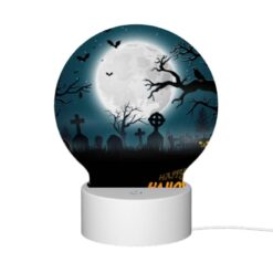 Round Acrylic Night Light, A Halloween Poster With A Full Moon And A Bunch Of Bats. -Nuas Diy Shop bea3f76552e55de58df1ba72602002d4615c37af