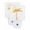 Night Light Set Of 2, A Sunny Day With A Yellow Sun And Two Palm Trees. -Nuas Diy Shop bed08712ffae7420e063d5fb87828b26038f1ea3