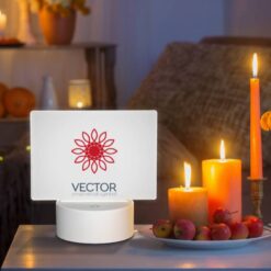 Rectangular Acrylic Night Light, A Red And White Flower With A Red Center. -Nuas Diy Shop bf3fb8ee36147f6be97a203a68d1cef83d68bd80