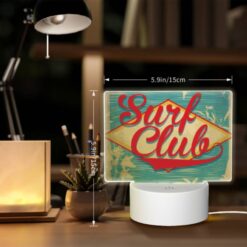 Rectangular Acrylic Night Light, A Surf Club Logo With A Palm Tree And The Words "California.". -Nuas Diy Shop bf7bfdfcf031bd63136d612a71b292a2fe345f01