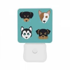 Night Light Set Of 2, Four Different Colored Dogs Are Shown In A Row. -Nuas Diy Shop bf804335a95525bddd7f53194ec7963fe3e44e52