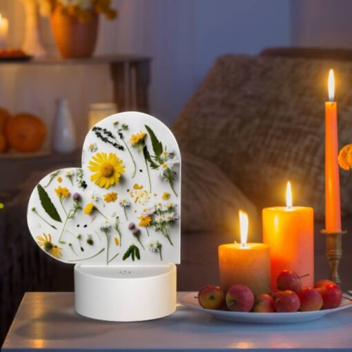 Love Acrylic Night Light, A Collection Of Flowers And Leaves On A White Background. -Nuas Diy Shop bf9d9c10547cfd84502fee744e47508417ef4ccc