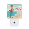 Night Light, A Man Wearing Sunglasses And A Red Shirt Stands On A Beach Next To A Beach Chair. -Nuas Diy Shop c03f71f742811d99f794c94d31a073f0e26bdcd5